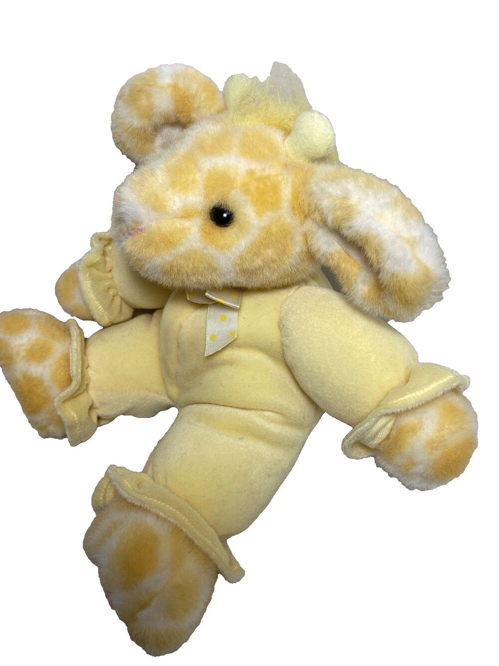 Russ Berrie Kiddy Kuddlers Yellow Giraffe Plush Rattle 12" Baby Toy Gift Vintage